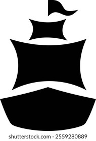 Boat icon black color vector image 