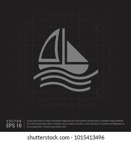 Boat Icon - Black Creative Background
