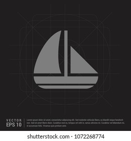 Boat Icon - Black Creative Background