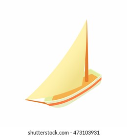 Boat icon in cartoon style isolated on white background. Sea transport symbol