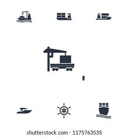 Boat icon. collection of 7 boat filled icons such as cargo truck, cargo ship, ship. editable boat icons for web and mobile.