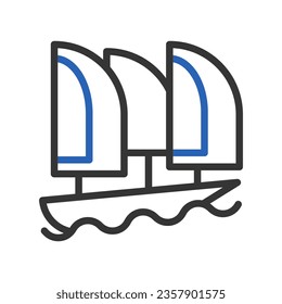 Boat icon duocolor blue grey summer beach illustration vector element and symbol perfect.