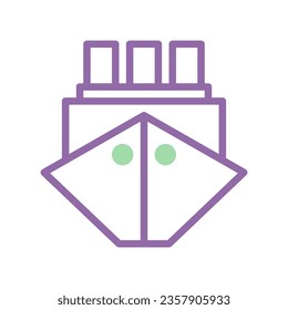 Boat icon duotone purple green summer beach illustration vector element and symbol perfect.