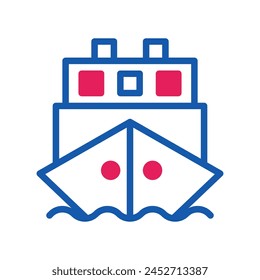 Boat icon duotone red blue summer beach illustration vector element and symbol perfect.