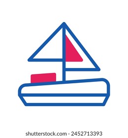 Boat icon duotone red blue summer beach illustration vector element and symbol perfect.