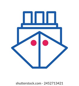 Boat icon duotone red blue summer beach illustration vector element and symbol perfect.