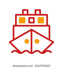 Boat icon duotone yellow red summer beach illustration vector element and symbol perfect.