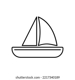 Boat Icon, Enjoy the Edge of the Ocean or Lake in a Small Boat.