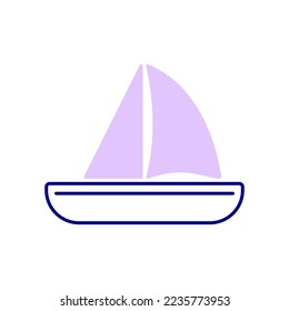 Boat Icon, Enjoy the Edge of the Ocean or Lake in a Small Boat.