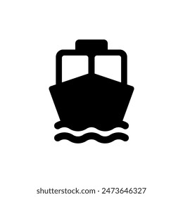 Icono del barco. Silueta del icono del ferry
