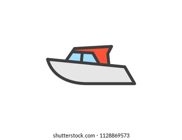 Boat icon, filled line icon
