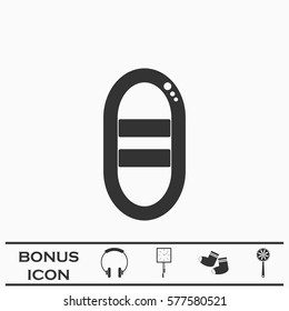 Boat icon flat. Black pictogram on white background. Vector illustration symbol and bonus button