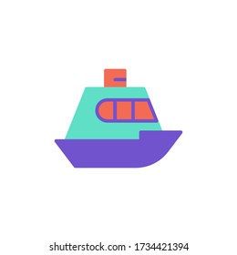 boat icon flat color design. isolated on white background