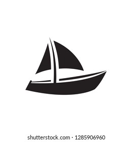 Boat Icon In Flat Style Vector For Apps, UI, Websites. Black Icon Vector Illustration.