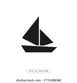 Boat Icon Flat Vector illustration - EPS 10 Vector