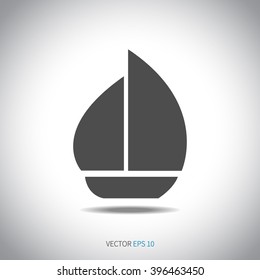 Boat icon. Flat icon. Vector illustration.