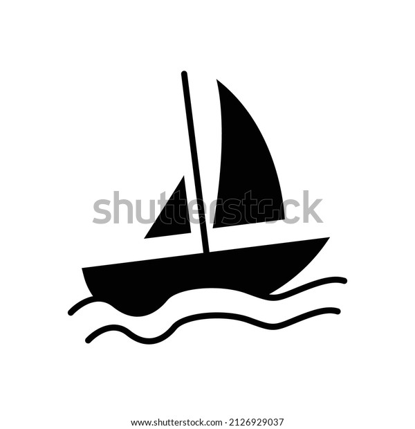 boat icon. glyph style. silhouette.\
simple design editable. Design template\
vector