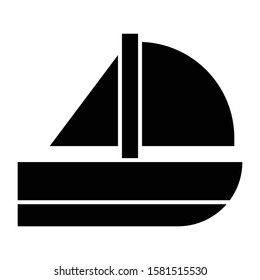 boat icon glyph vector design