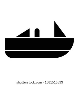 boat icon glyph vector design