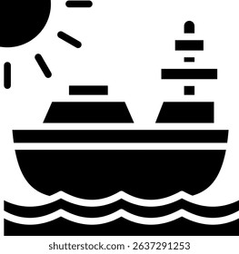 Boat Icon Glyph Vector Illustration