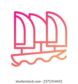 Boat icon gradient pink yellow summer beach illustration vector element and symbol perfect.