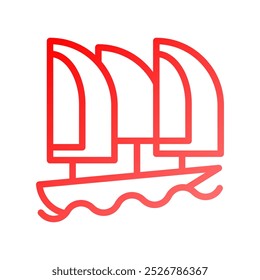 Boat icon gradient red summer beach symbol illustration vector element symbol perfect.