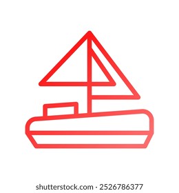 Boat icon gradient red summer beach symbol illustration vector element symbol perfect.