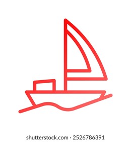 Boat icon gradient red summer beach symbol illustration vector element symbol perfect.