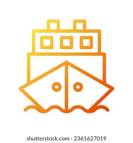 Boat icon gradient yellow orange illustration vector element and symbol perfect.