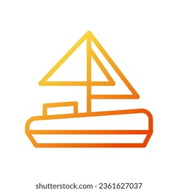 Boat icon gradient yellow orange illustration vector element and symbol perfect.