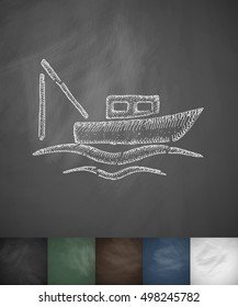boat icon. Hand drawn vector illustration