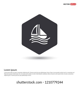 Boat Icon Hexa White Background icon template - Free vector icon