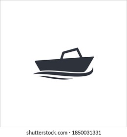 boat icon illustration simple design element vector logo template