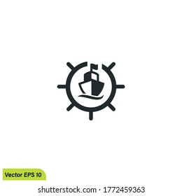 boat icon illustration yacht symbol simple design element logo template