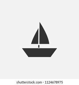 Boat icon illustration,vector sea sign symbol