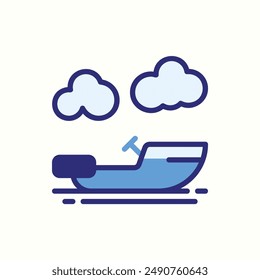 Bootssymbol, isolierte farbige Ikone Thema Reise