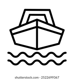 Boat icon in line style. Perfect for website mobile app presentation. Suitable for any user interface and user experience