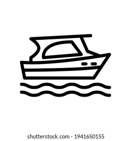 boat icon line style vector for your web, mobile app logo UI design