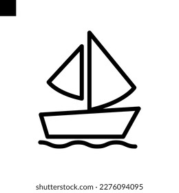 boat icon line style vector