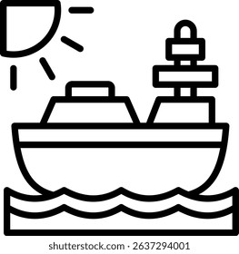 Boat Icon Line Vector Illustration