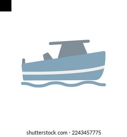 boat icon logo flat style vector