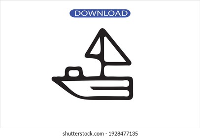 Boat icon or logo high resolution