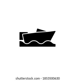 Boat Icon Logo Illustration Solid Style Stock Vector (Royalty Free ...