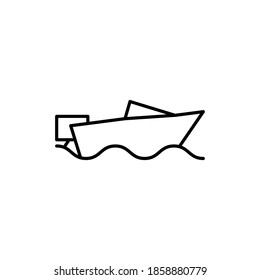 boat icon or logo vector line style black color.