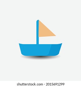 vector de diseño minimalis de icono de barco