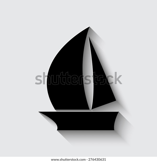 Boat icon on a grey\
background