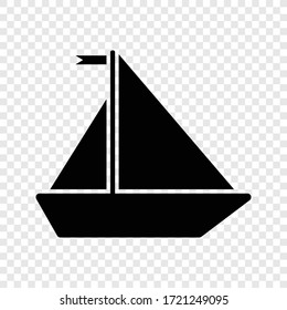 Boat icon on transparent grid