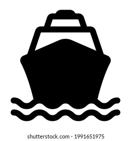 Boat icon on white background