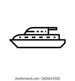 Icono de barco sobre fondo blanco