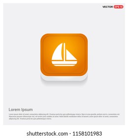 Boat Icon Orange Abstract Web Button - Free vector icon